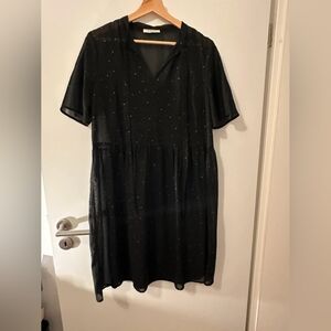 Monki Black Midi Dress with Subtle Sparkle